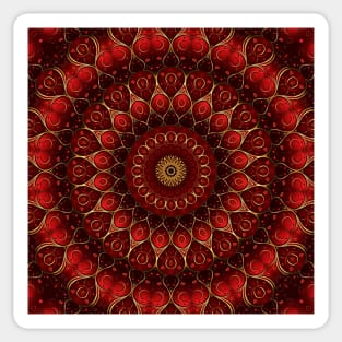 Ruby Red Loves Gold Mandala Sticker